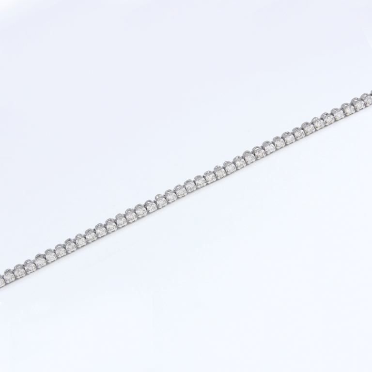 IGI Certified 14 K / 585 White Gold Tennis Bracelet With Diamonds - Image 3 of 7