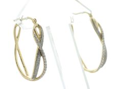 14ct Yellow Gold 'Infinity' Diamond Hoop Earring 0.25 Carats
