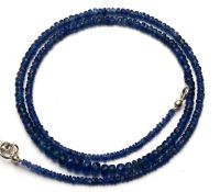 51.00ct. Natural Blue Sapphire Rondelle Beads Necklace