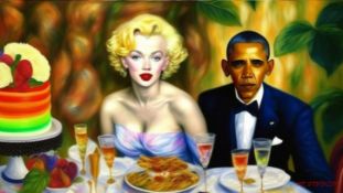 Mr. Jerusalem- Barack Obama Having Dinner With Marilyn Monroe -D2