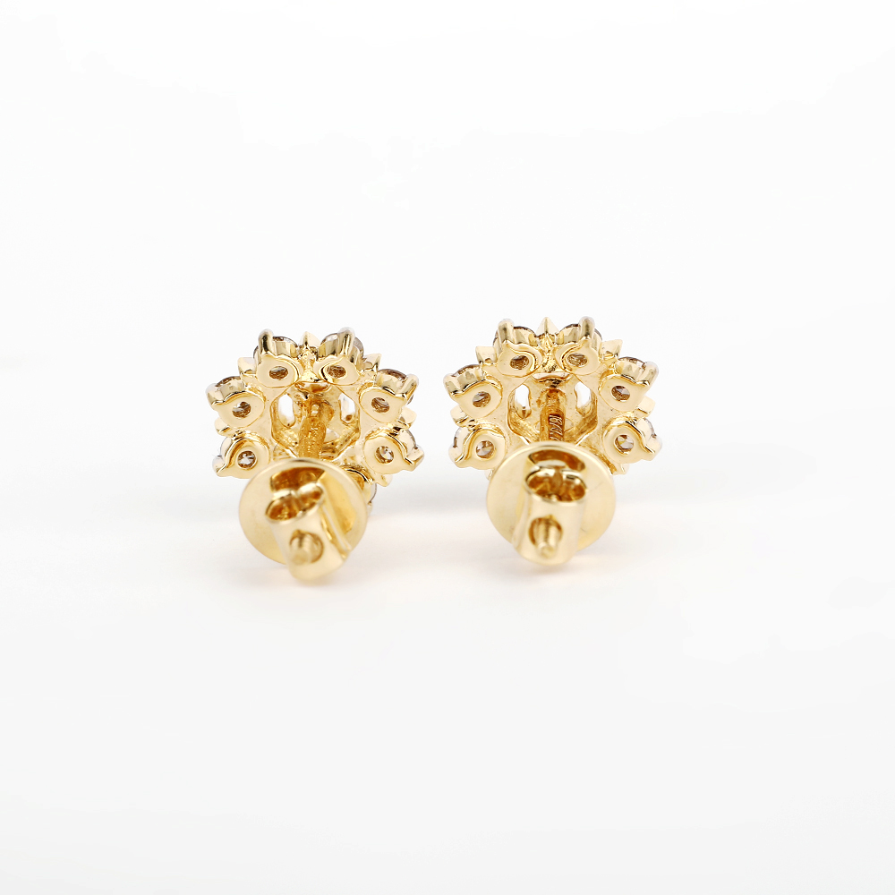 14 K / 585 Yellow Gold Diamond Earring Studs - Image 5 of 5
