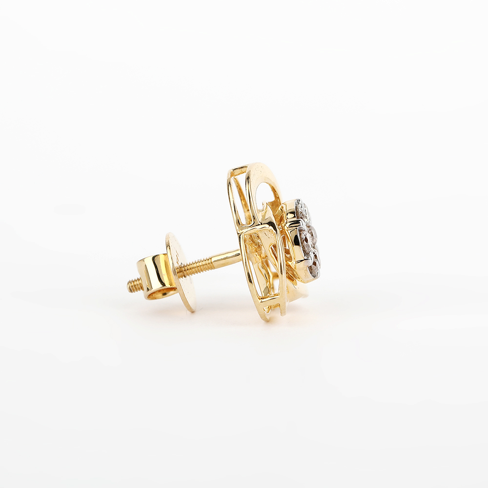 14 K / 585 Yellow Gold Diamond Earring Studs - Image 5 of 5