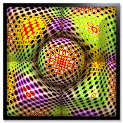 Miko-Art ""Ball In Four Cubes 0058 2014"" (Digital-Physical Painting) 80x80cm.