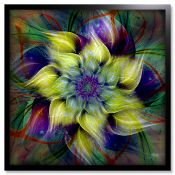 Miko-Art ""Yellow Flower 0123 2018"" (Digital-Physical Painting) 80x80cm.