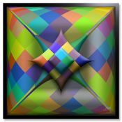 Miko-Art ""Stretched Squares 0067 2013"" (Digital-Physical Painting) 80x80cm.