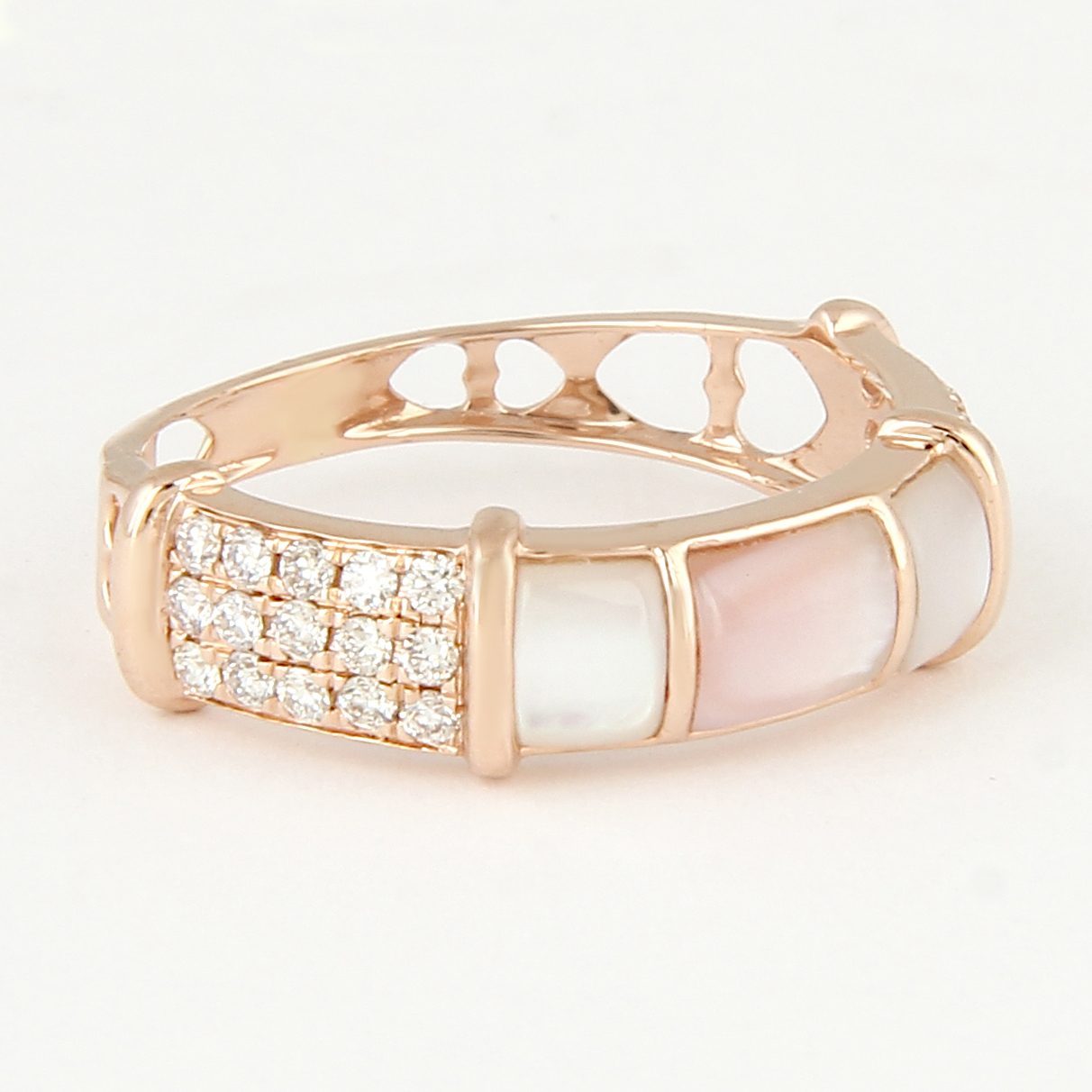 14K / 585 Rose Gold Designer Diamond & Mother of Pearl Ring - Image 4 of 10