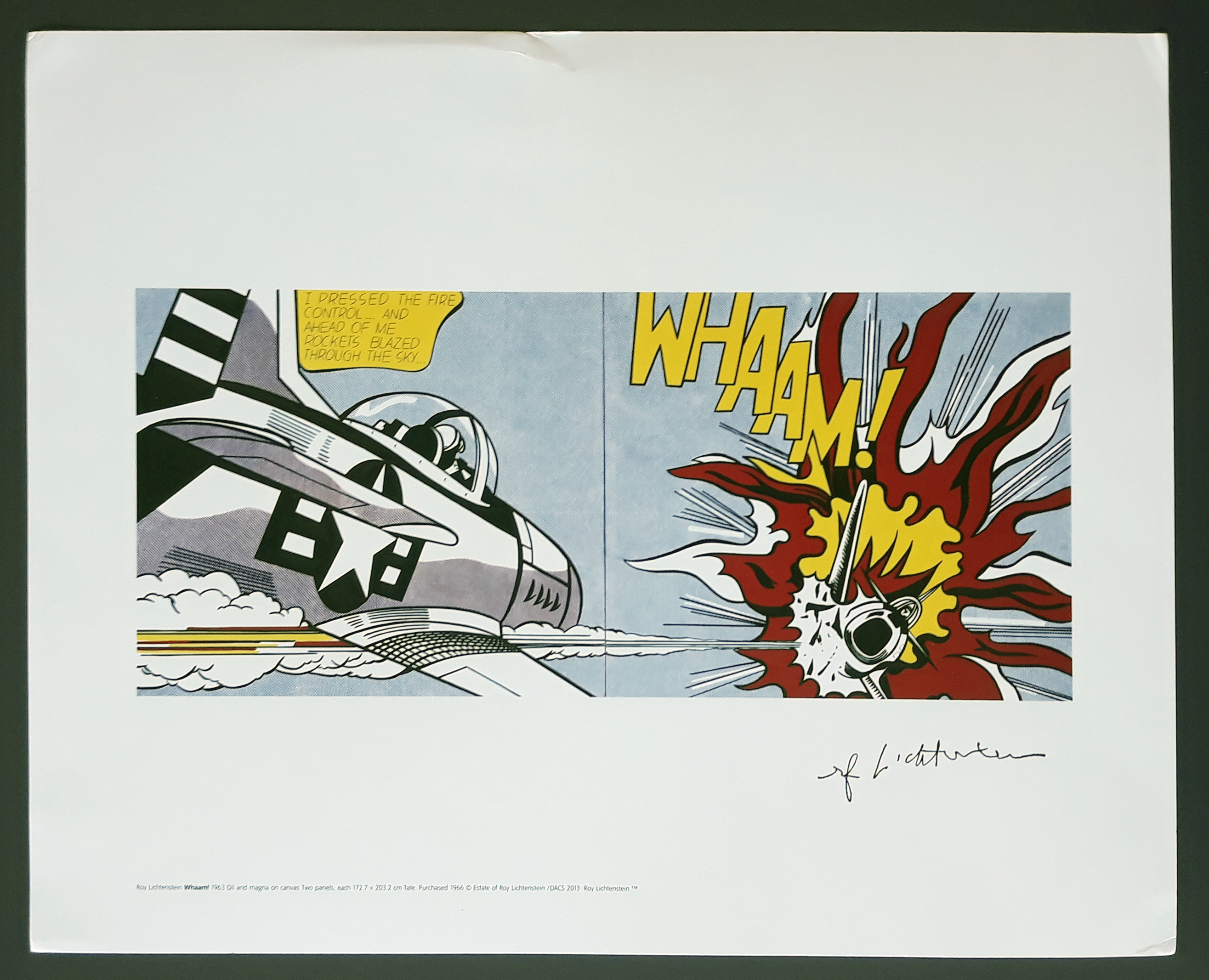 Roy Lichtenstein Whaam! 1-Panel Diptych USA 1984 1963 (#0282)