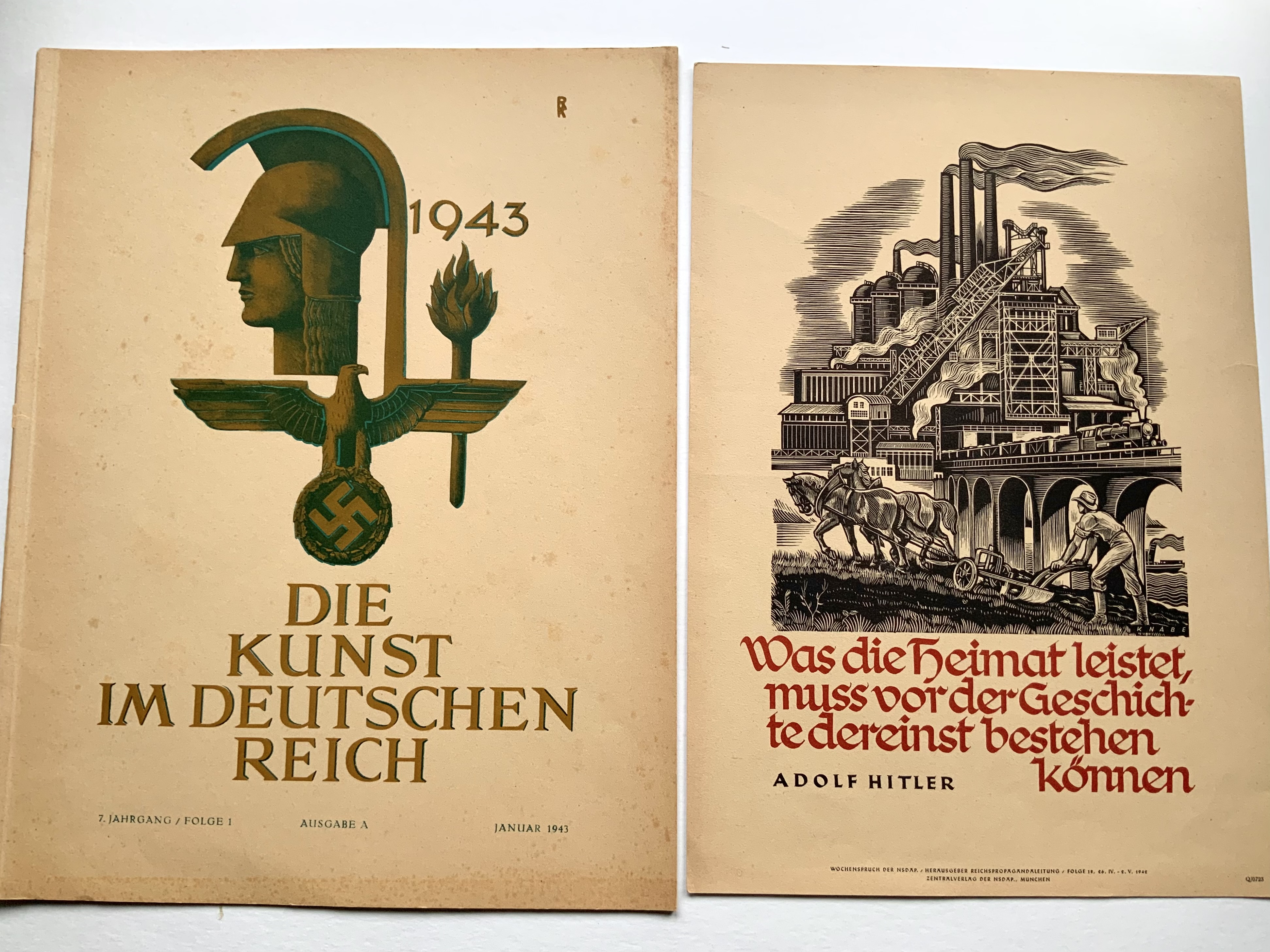 WW2 German Art Catalogue 1943 + Poster 1942 - Original