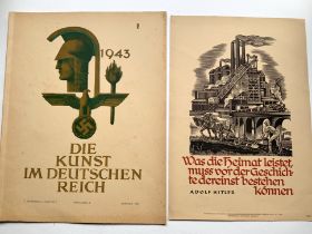 WW2 German Art Catalogue 1943 + Poster 1942 - Original