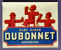 AM Cassandre Sticker Dubo Dubon Dubonnet Quinquina 1940 Signed (#0416)