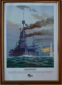 Signed and Framed Naval Prints By Maritime Artist Dennis Andrews - 1914-18 Period