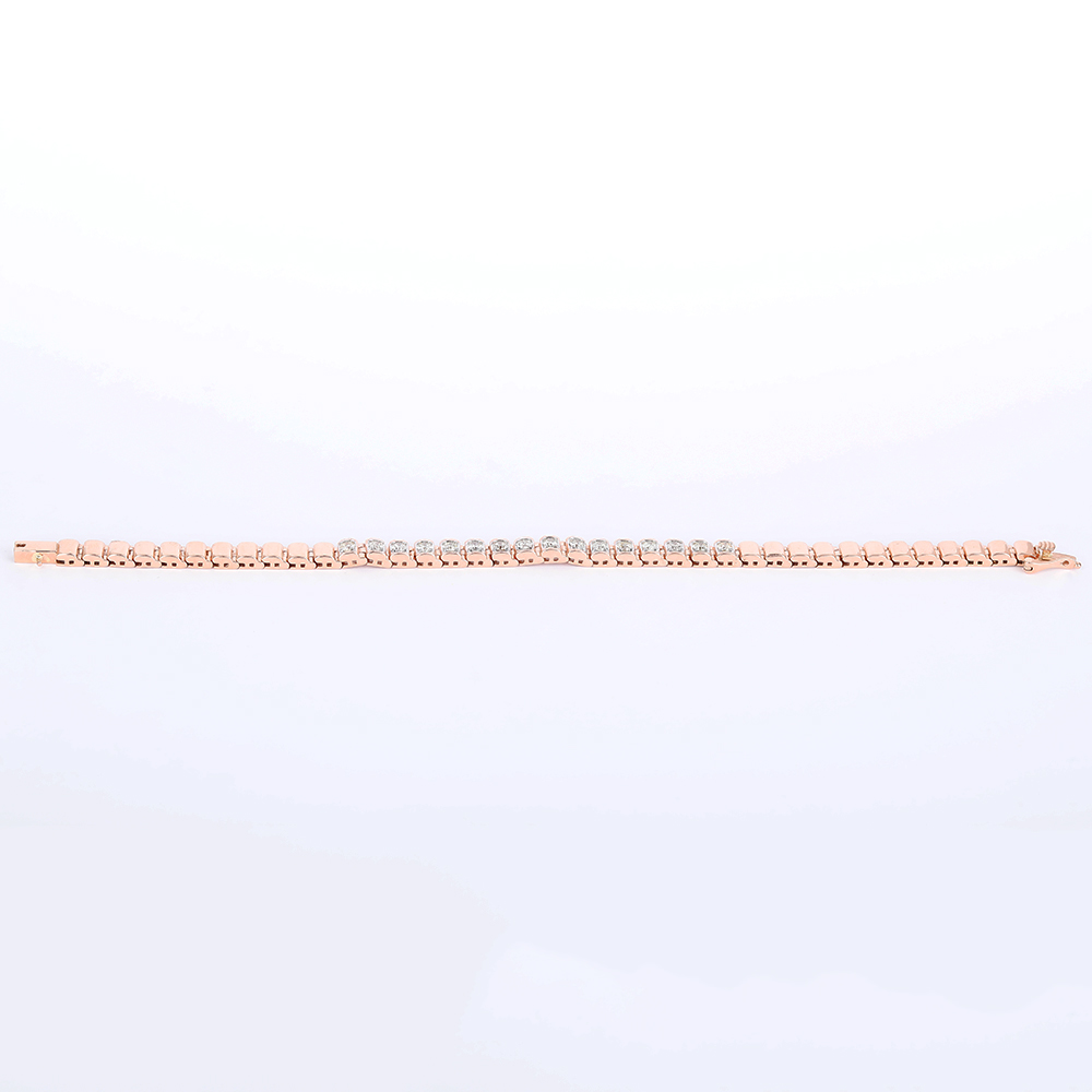 14 K / 585 Rose Gold Diamond Bracelet - Image 5 of 7