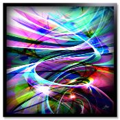 Miko-Digipainting ""0028 Swirl 2021"" (Digital-Physical Painting) 80x80cm.