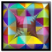 Miko-Art ""Stretched Pillow 0118 2017"" (Digital-Physical Painting) 80x80cm.