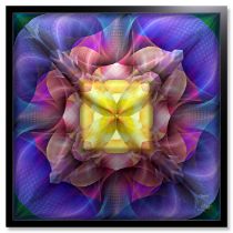 Miko-Art ""Square Flower 0073 2013"" (Digital-Physical Painting) 80x80cm.