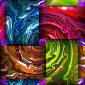 Miko-Art ""Marble Swirl 0126 2016"" (Digital-Physical Painting) 80x80cm.