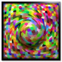 Miko-Art ""Hole of A Ball 0083 2015"" (Digital-Physical Painting) 80x80cm.