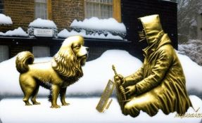Mr. Jerusalem- Talking To A Gold Dog In The Snow -D1