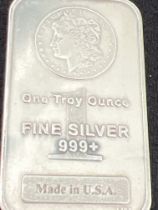 One Troy Ounce of Silver Bullion