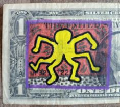 Keith Haring - Andy Warhol (Attributed) Dollar and Lucio Amelio Signed All W/COA (#0616)