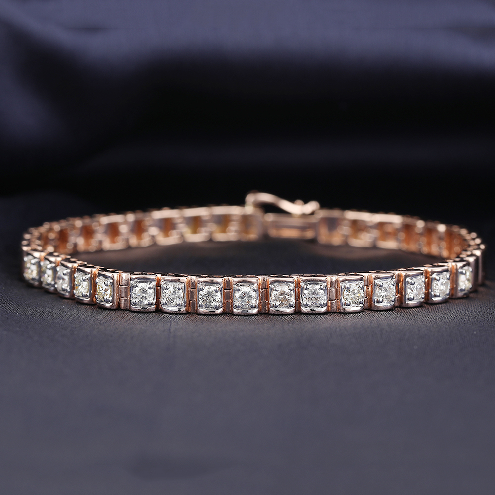 14 K / 585 Rose Gold Diamond Bracelet - Image 2 of 7