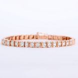 14 K / 585 Rose Gold Diamond Bracelet