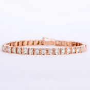 14 K / 585 Rose Gold Diamond Bracelet