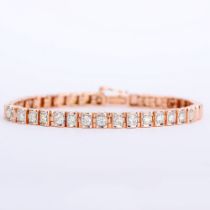 14 K / 585 Rose Gold Diamond Bracelet