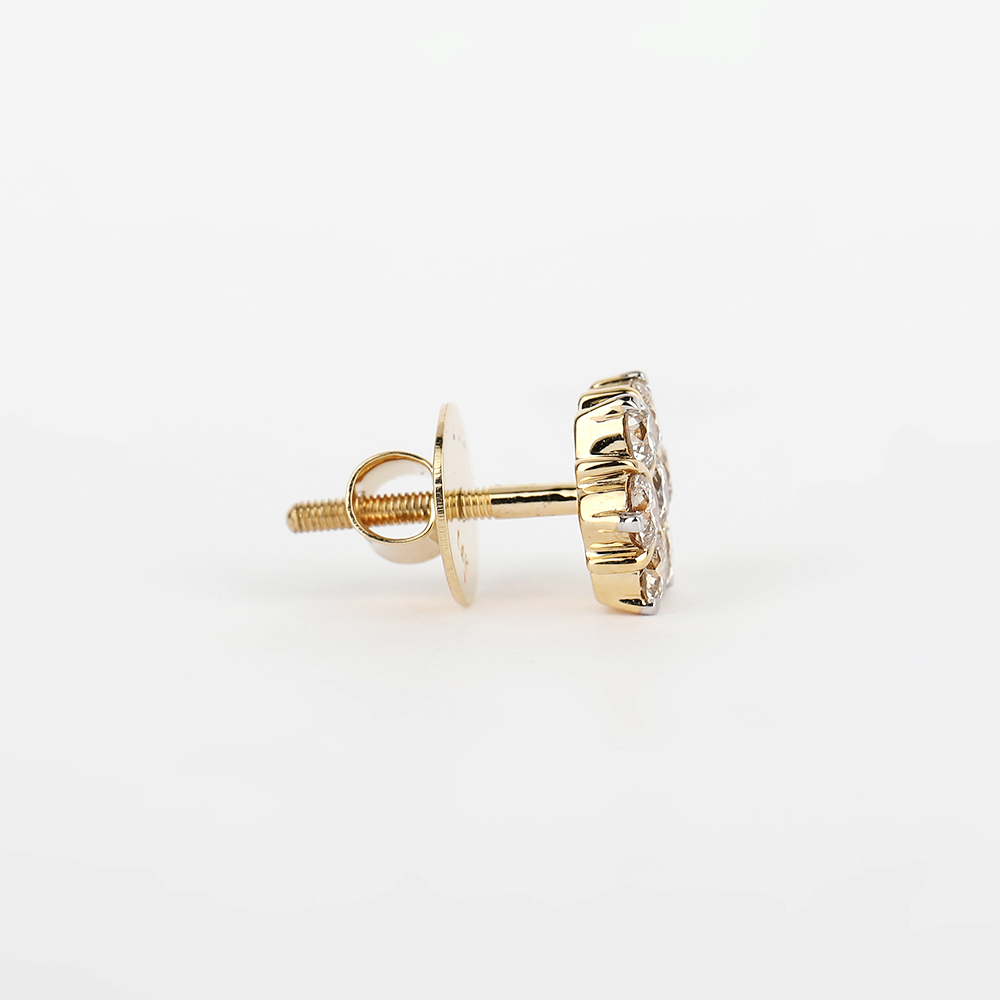 14 K / 585 Yellow Gold Diamond Earring Studs - Image 3 of 5