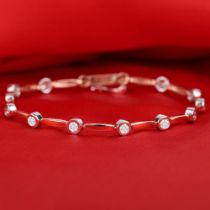 14 K / 585 Rose Gold Diamond Bracelet