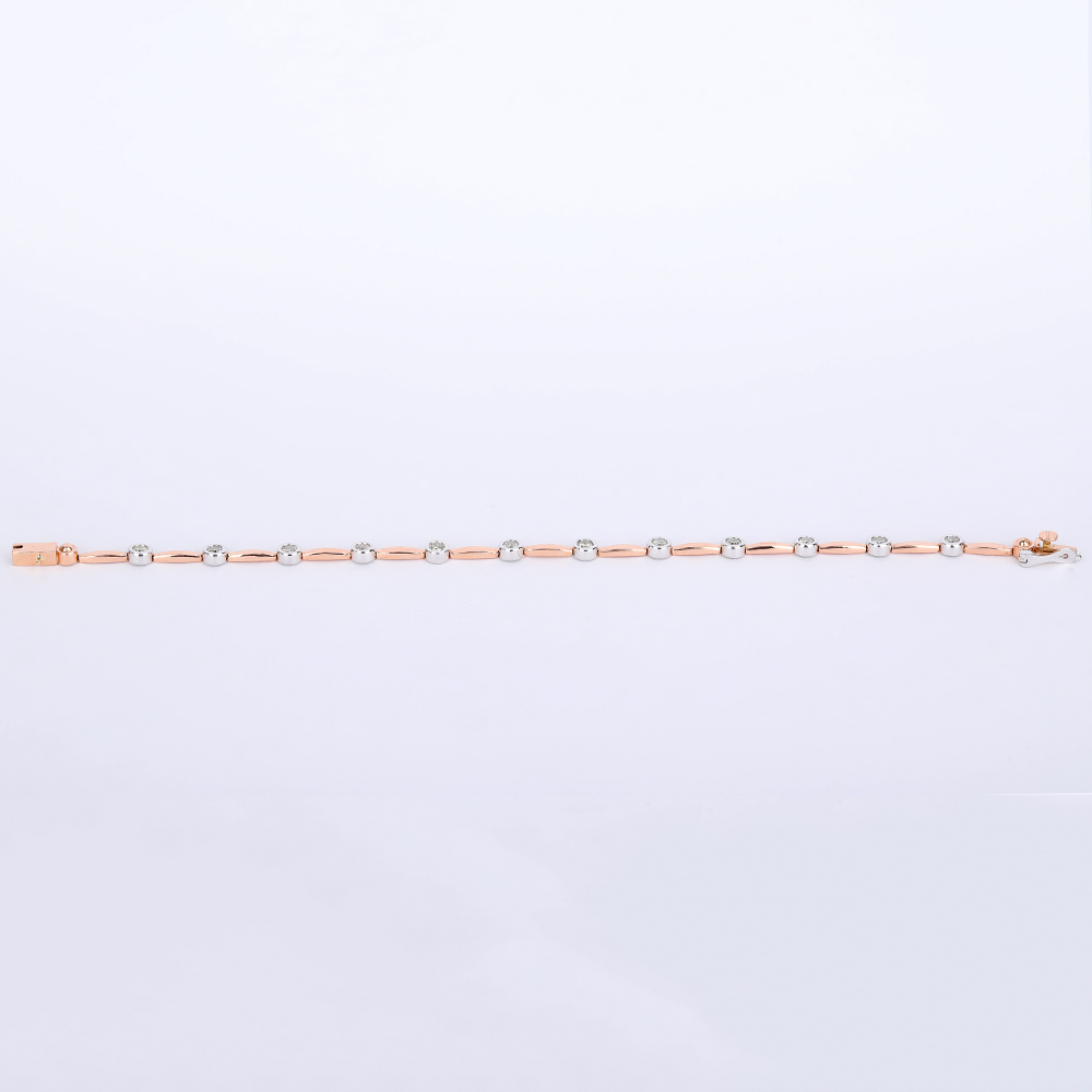 14 K / 585 Rose Gold Diamond Bracelet - Image 6 of 6