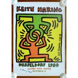 Keith Haring Rare ""Hans Mayer Galerie Original 1988 Poster"" Signed (#0722)