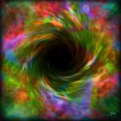 Miko-Art ""The Black Hole 0147 2020"" (Digital-Physical Painting) 80x80cm.
