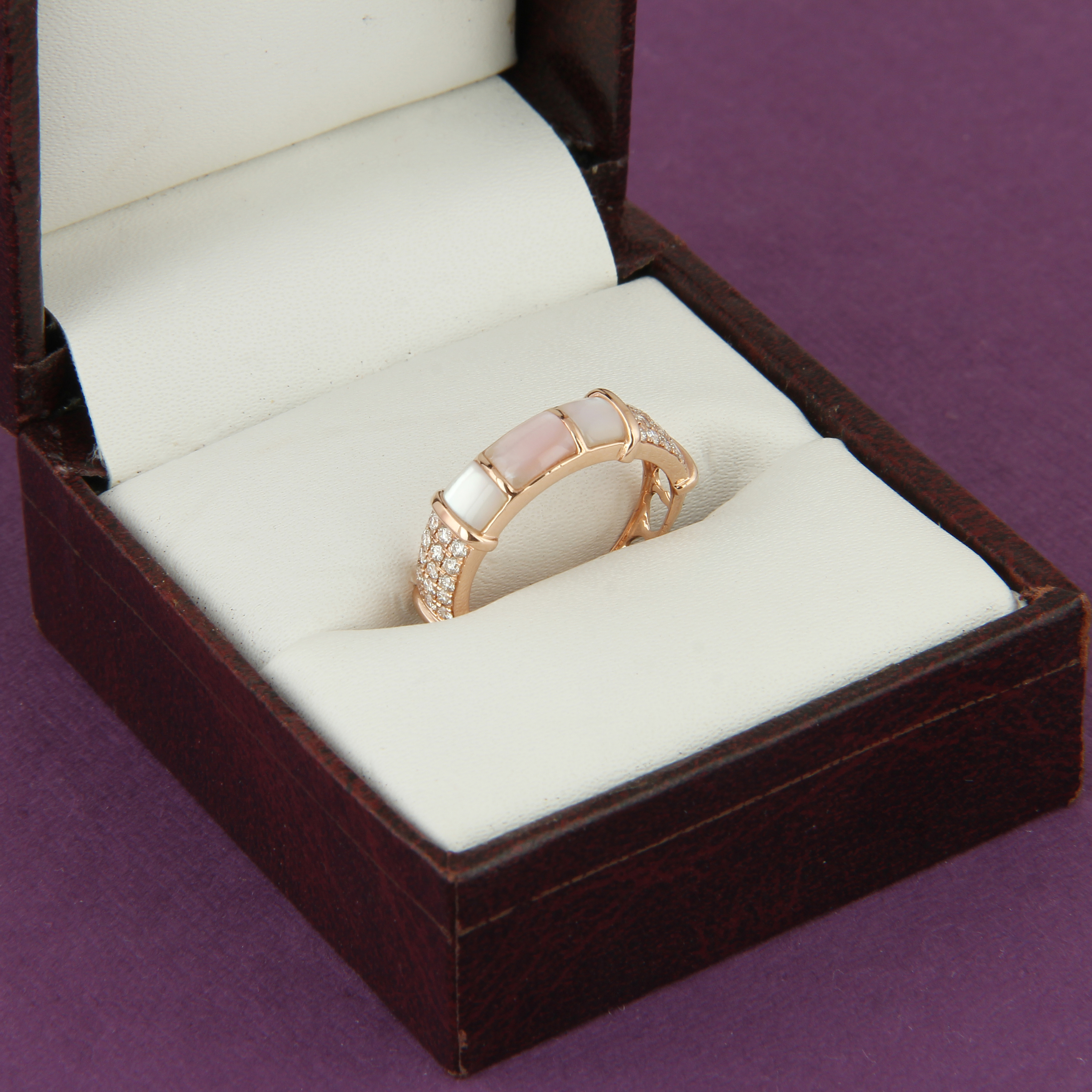 14K / 585 Rose Gold Designer Diamond & Mother of Pearl Ring - Image 10 of 10