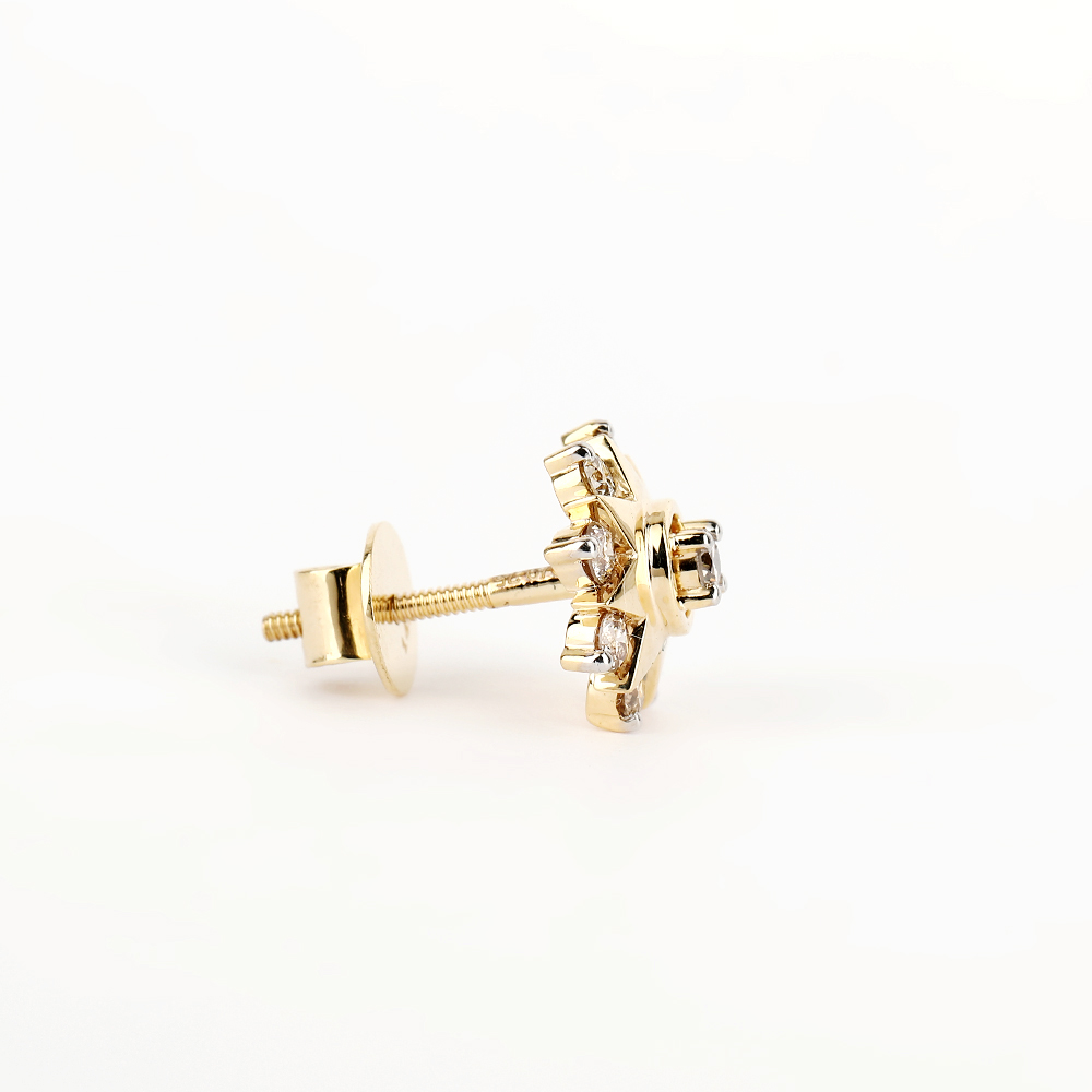 14 K / 585 Yellow Gold Diamond Earring Studs - Image 2 of 5