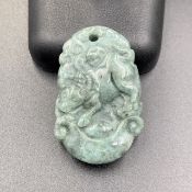 63.85 Cts Natural Carved Jade Taurus