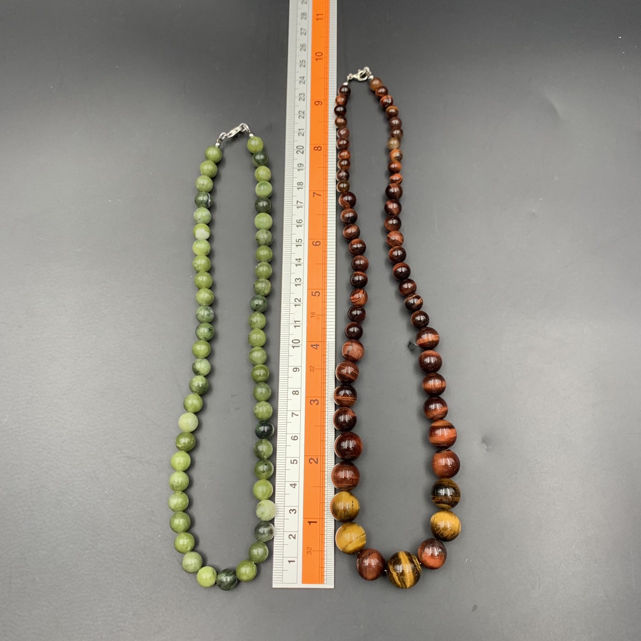 Awesome Natural Tiger Eye & Green Stone Beads 2 Necklace - Image 3 of 3