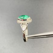 Awesome Natural Malachite With Silver Ring