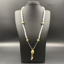 Elegant Fresh Water Pearls With Indian Beads Necklace