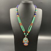 Beautiful Traditional Tibetan Nepalese beads with brass Necklace