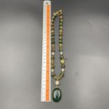 Awesome Ruby zoisite With Indian Gold tone beads Necklace.