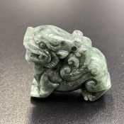 78.20 Cts Natural Hand Carved Jade Foo Dog