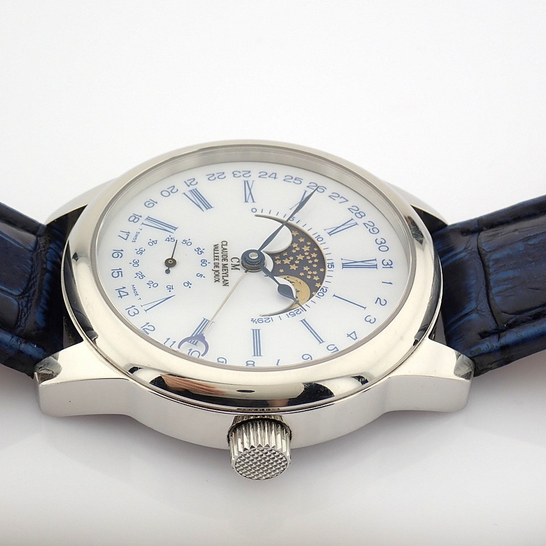 Claude Meylan / Vallee De Joux Moonphase - Gentlemen's Steel Wristwatch - Image 8 of 11