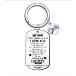 Son Gift Inspirational Gifts, Son Keyring Keychain Son Gifts From Dad Mum Birthday Christmas Gift