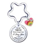 Niece Gifts Keyring Keychain,Niece Keyring Keychain Gift From Aunt and Uncle,Birthday Gift Christ...