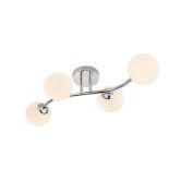 Brand New Statera Glass & Steel Chrome Effect 4 Lamp Ceiling Light RRP £45