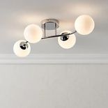 Brand New Statera Glass & Steel Chrome Effect 4 Lamp Ceiling Light RRP £45