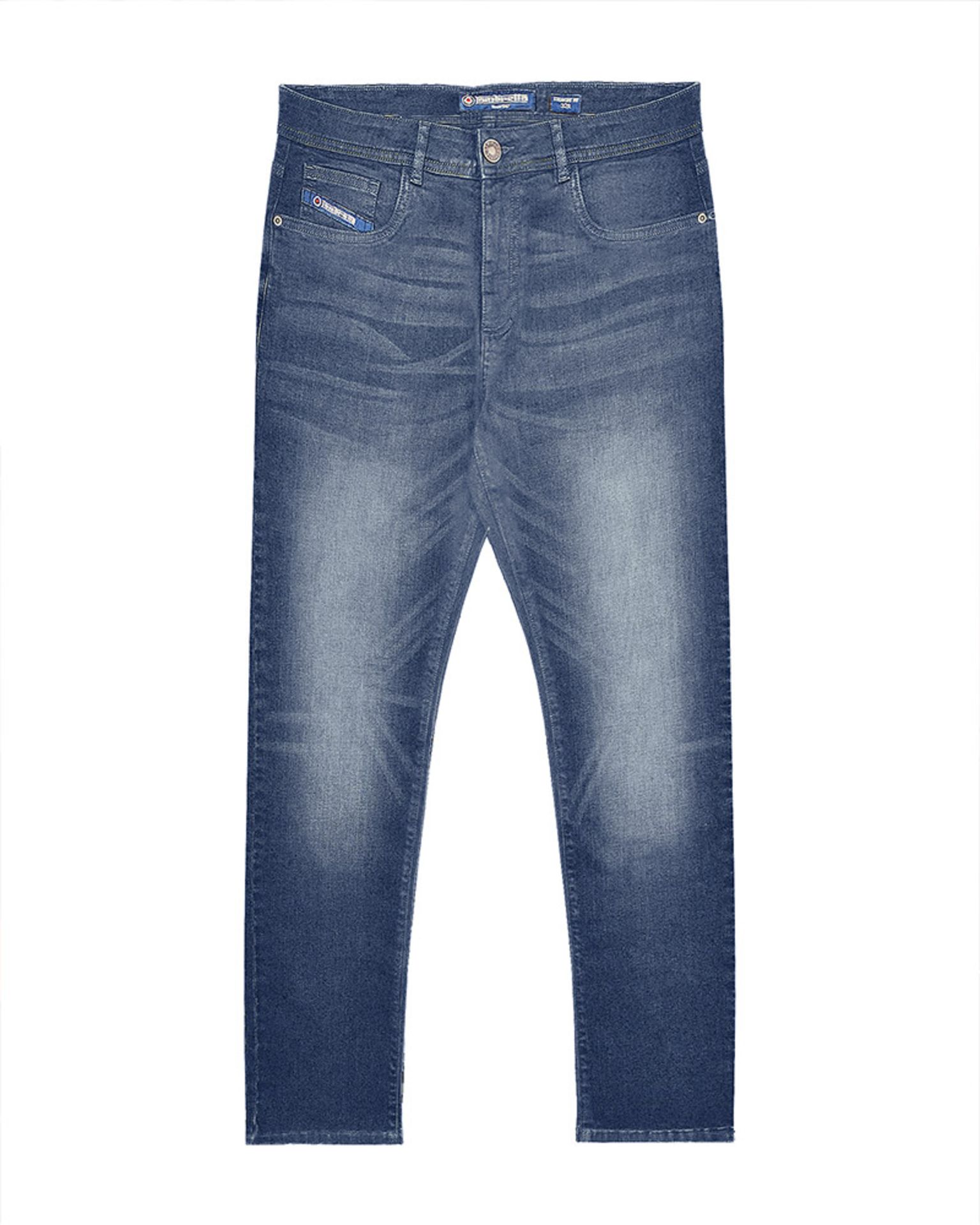 Lambretta Mens Chester Straight Fit Denim Jeans - Tinted Blue Size 36 RRP £60 - Image 2 of 3