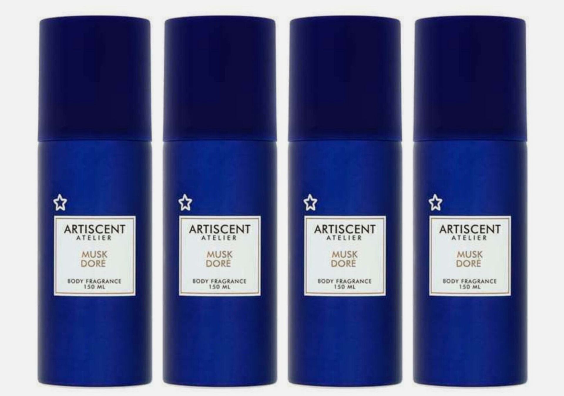 4 x Superdrug Atelier Musk Dore 150ml Body Fragnance / Deodorant