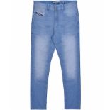 Lambretta Mens Chester Straight Fit Denim Jeans - Light Blue Size 38 RRP £60